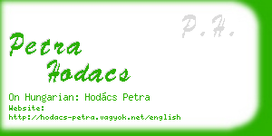 petra hodacs business card