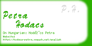 petra hodacs business card